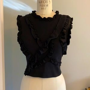 Zara black ruffle knit.